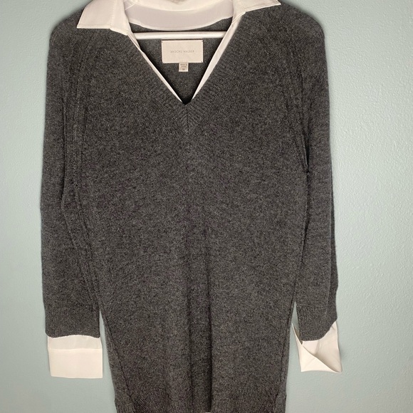 Brochu Walker Layered V Neck Medium RETAIL $388 Wool & Cashmere ECO FRIENDLY - Picture 3 of 10
